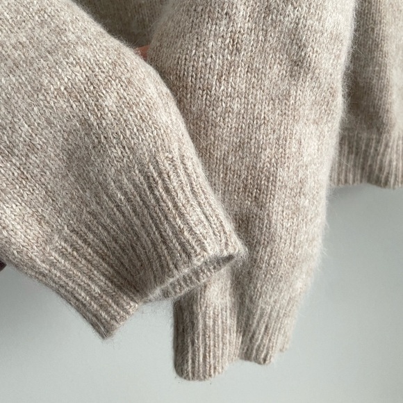 Rafaella Angora Rabbit Hair Lambswool Oatmeal Large Cowl Neck Sweater Size L - Picture 4 of 10